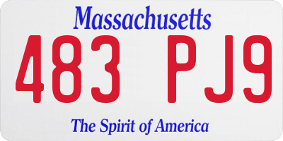 MA license plate 483PJ9