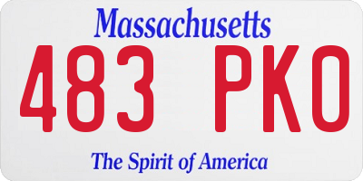 MA license plate 483PK0