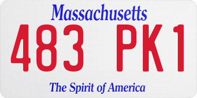 MA license plate 483PK1