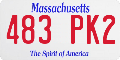 MA license plate 483PK2