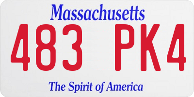 MA license plate 483PK4