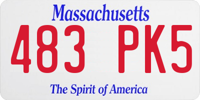 MA license plate 483PK5