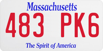 MA license plate 483PK6