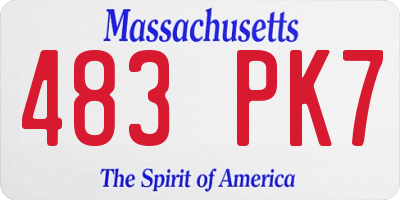 MA license plate 483PK7