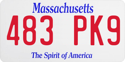 MA license plate 483PK9