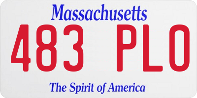 MA license plate 483PL0