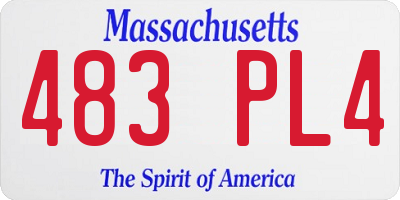 MA license plate 483PL4