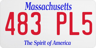 MA license plate 483PL5