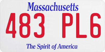 MA license plate 483PL6