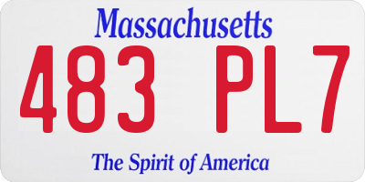 MA license plate 483PL7