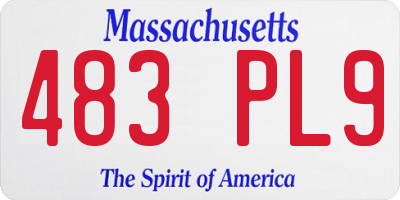 MA license plate 483PL9