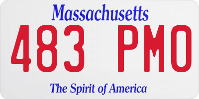 MA license plate 483PM0