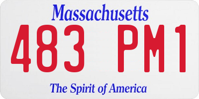 MA license plate 483PM1