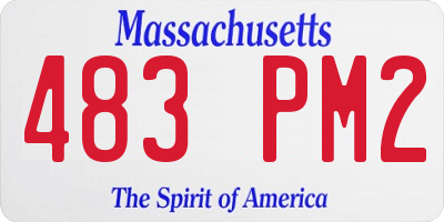 MA license plate 483PM2