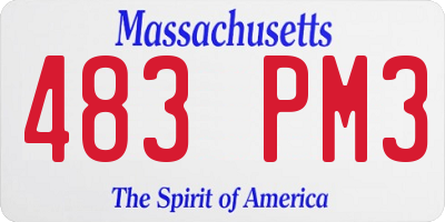MA license plate 483PM3
