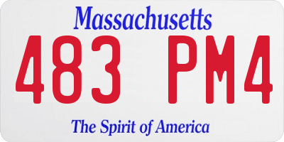 MA license plate 483PM4