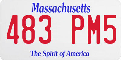 MA license plate 483PM5