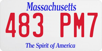 MA license plate 483PM7