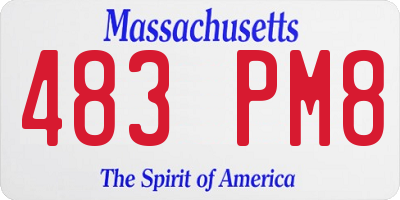 MA license plate 483PM8