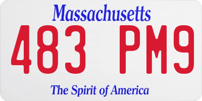 MA license plate 483PM9