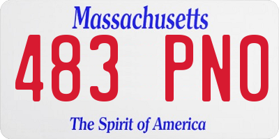 MA license plate 483PN0