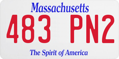MA license plate 483PN2