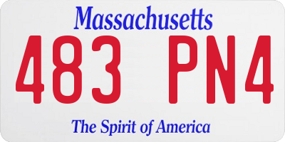 MA license plate 483PN4