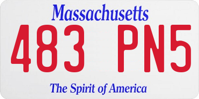 MA license plate 483PN5