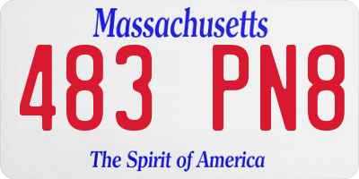 MA license plate 483PN8