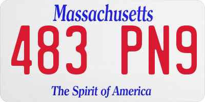MA license plate 483PN9