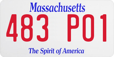 MA license plate 483PO1