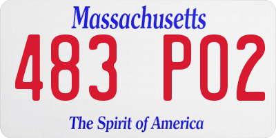 MA license plate 483PO2