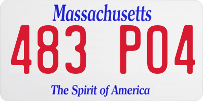 MA license plate 483PO4