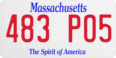 MA license plate 483PO5