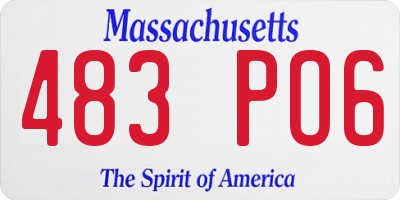 MA license plate 483PO6