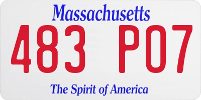 MA license plate 483PO7