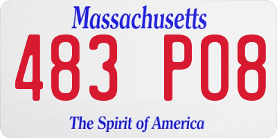 MA license plate 483PO8