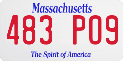 MA license plate 483PO9