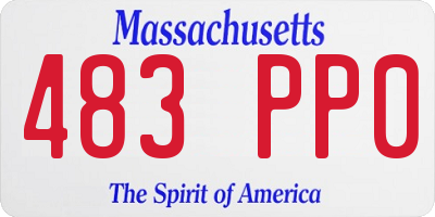 MA license plate 483PP0