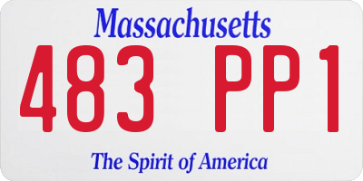 MA license plate 483PP1