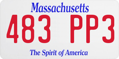 MA license plate 483PP3