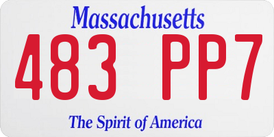 MA license plate 483PP7