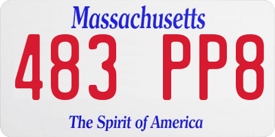 MA license plate 483PP8