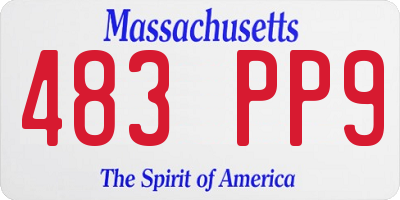 MA license plate 483PP9