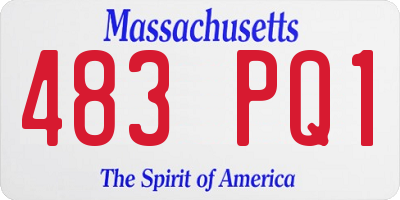 MA license plate 483PQ1