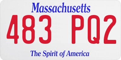 MA license plate 483PQ2