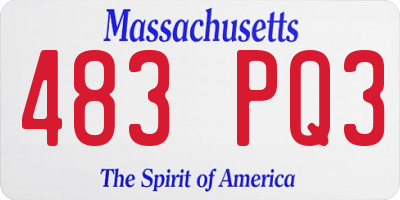 MA license plate 483PQ3