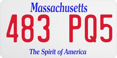 MA license plate 483PQ5