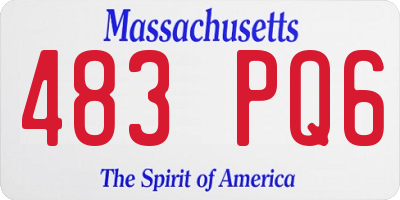 MA license plate 483PQ6