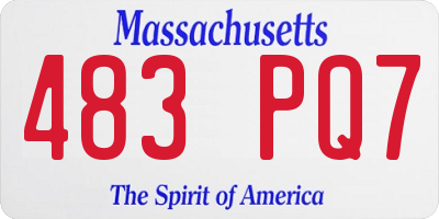 MA license plate 483PQ7